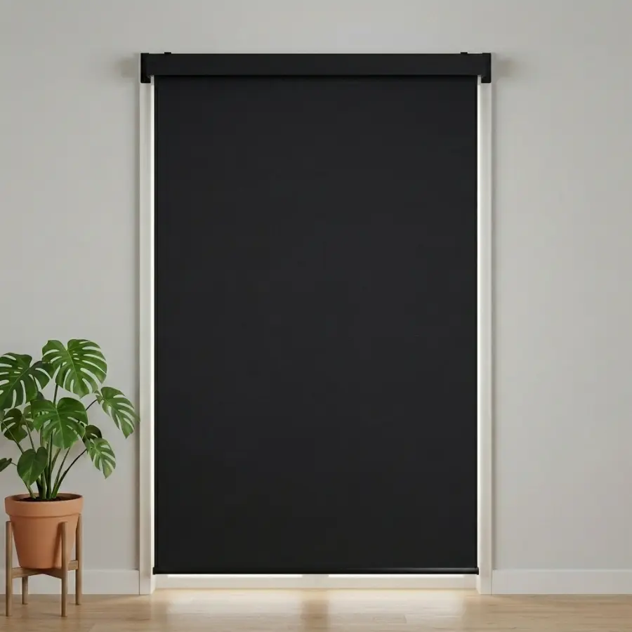 Cortinas roller cerrando una galería con pileta